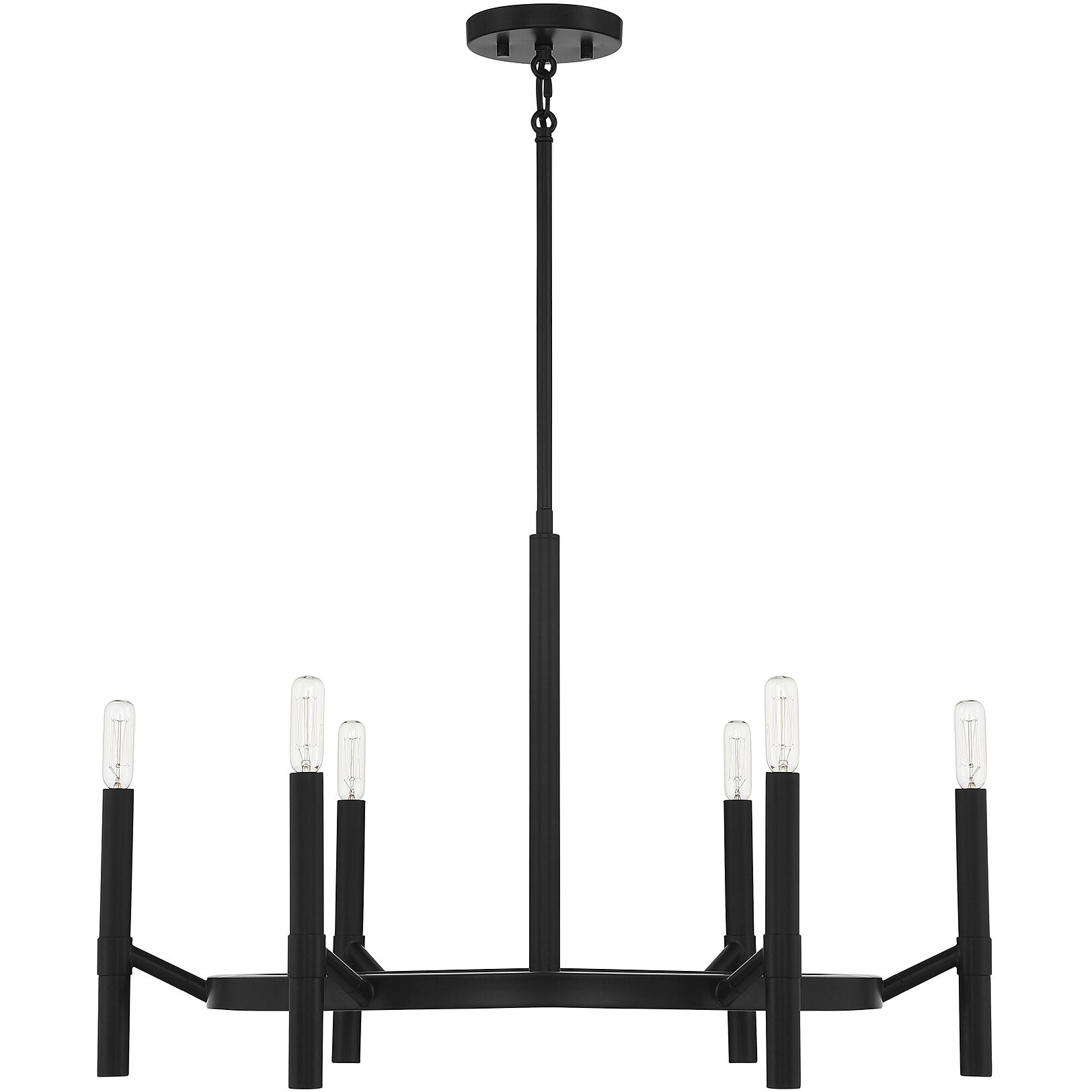 Padgett 6 Light 28 inch Matte Black Chandelier Ceiling Light