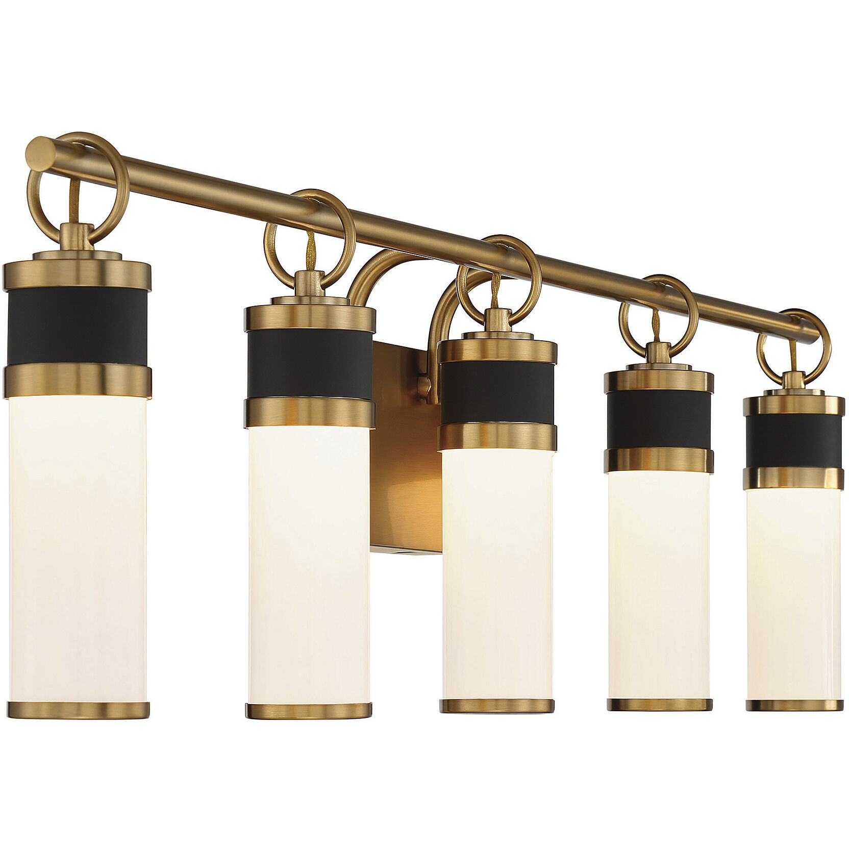 Abel LED 39 inch Black with Warm Brass Accents Bathroom Vanity Light Wall Light