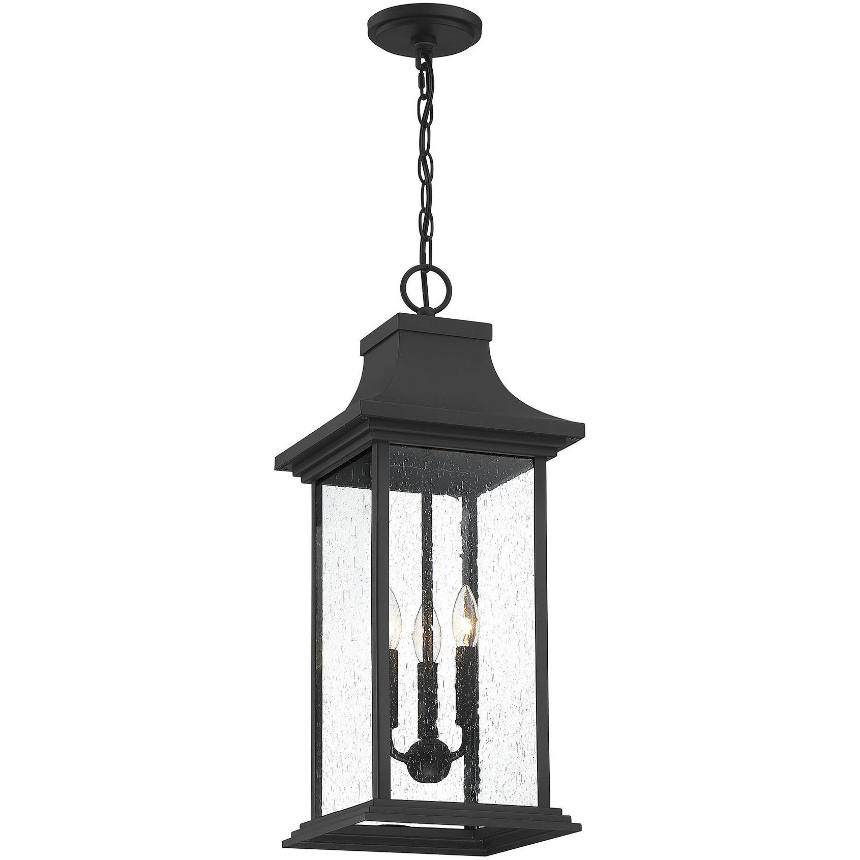 Hancock 3 Light 10.5 inch Black Outdoor Hanging Lantern