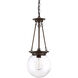 Landon 1 Light 9 inch Oiled Burnished Bronze Pendant Ceiling Light, Orb
