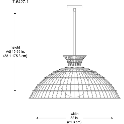 Savoy House 7-6427-1-322 Lanai 1 Light 32 inch Warm Brass Pendant Savoy House 7-6427-1-322 Lanai 1 Light 32 inch Warm Brass Pendant