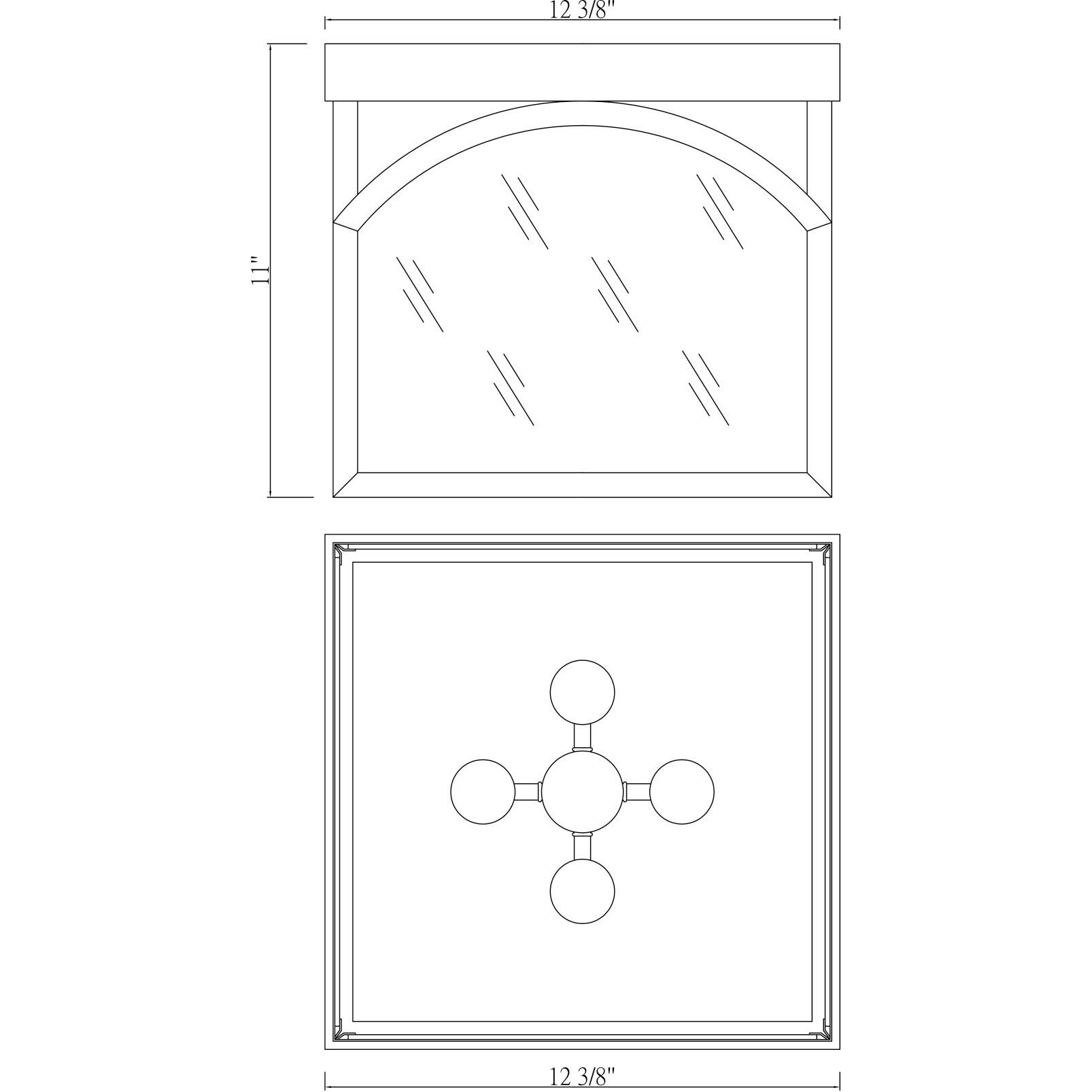 Garrett 4 Light 12.38 inch English Bronze Flush Mount Ceiling Light, Essentials
