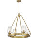 Carlton 4 Light 24 inch Warm Brass Chandelier Ceiling Light