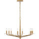 Judi 8 Light 38 inch Distressed Gold Chandelier Ceiling Light
