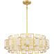 Portia 5 Light 26 inch Matte Black with True Gold Chandelier Ceiling Light