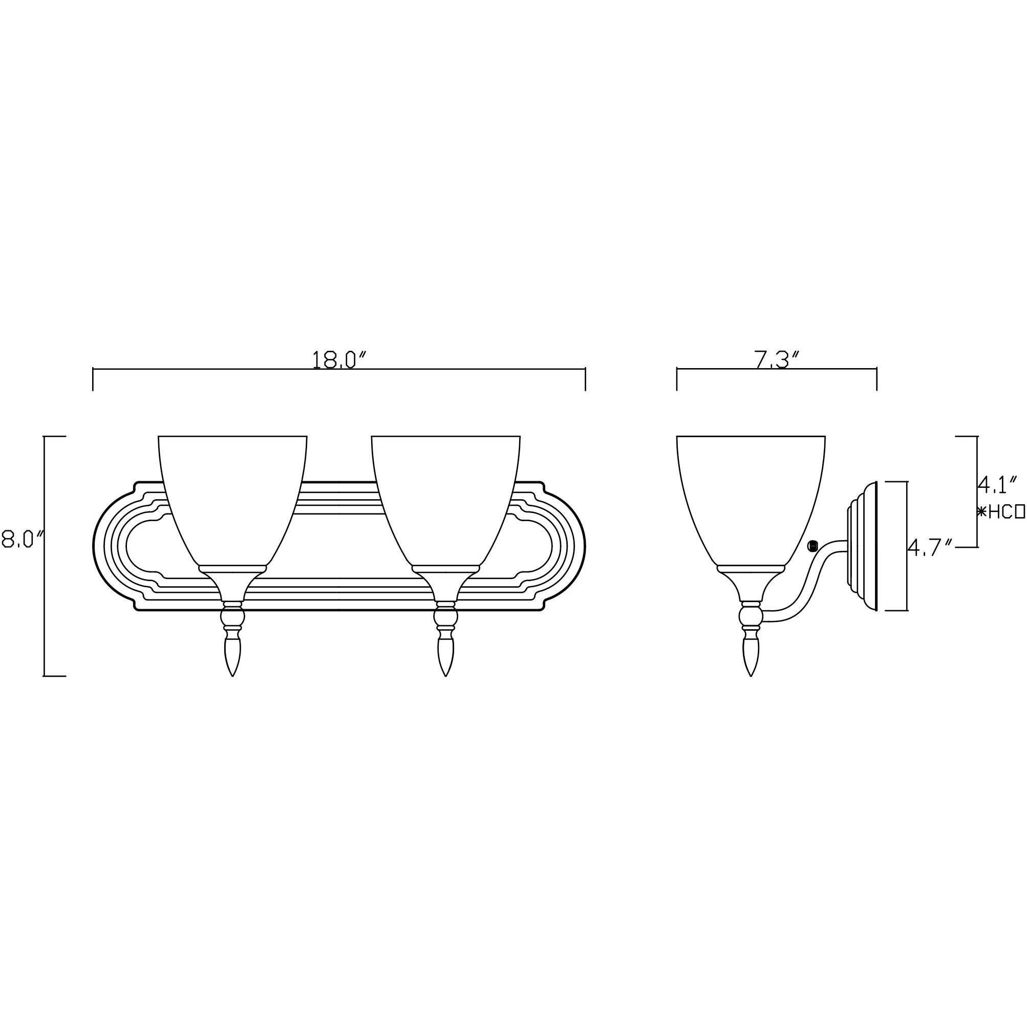 Herndon 2 Light 18 inch Satin Nickel Bathroom Vanity Light Wall Light, Essentials