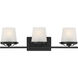 Klein 3 Light 24 inch Matte Black Bathroom Vanity Light Wall Light, Lighting One