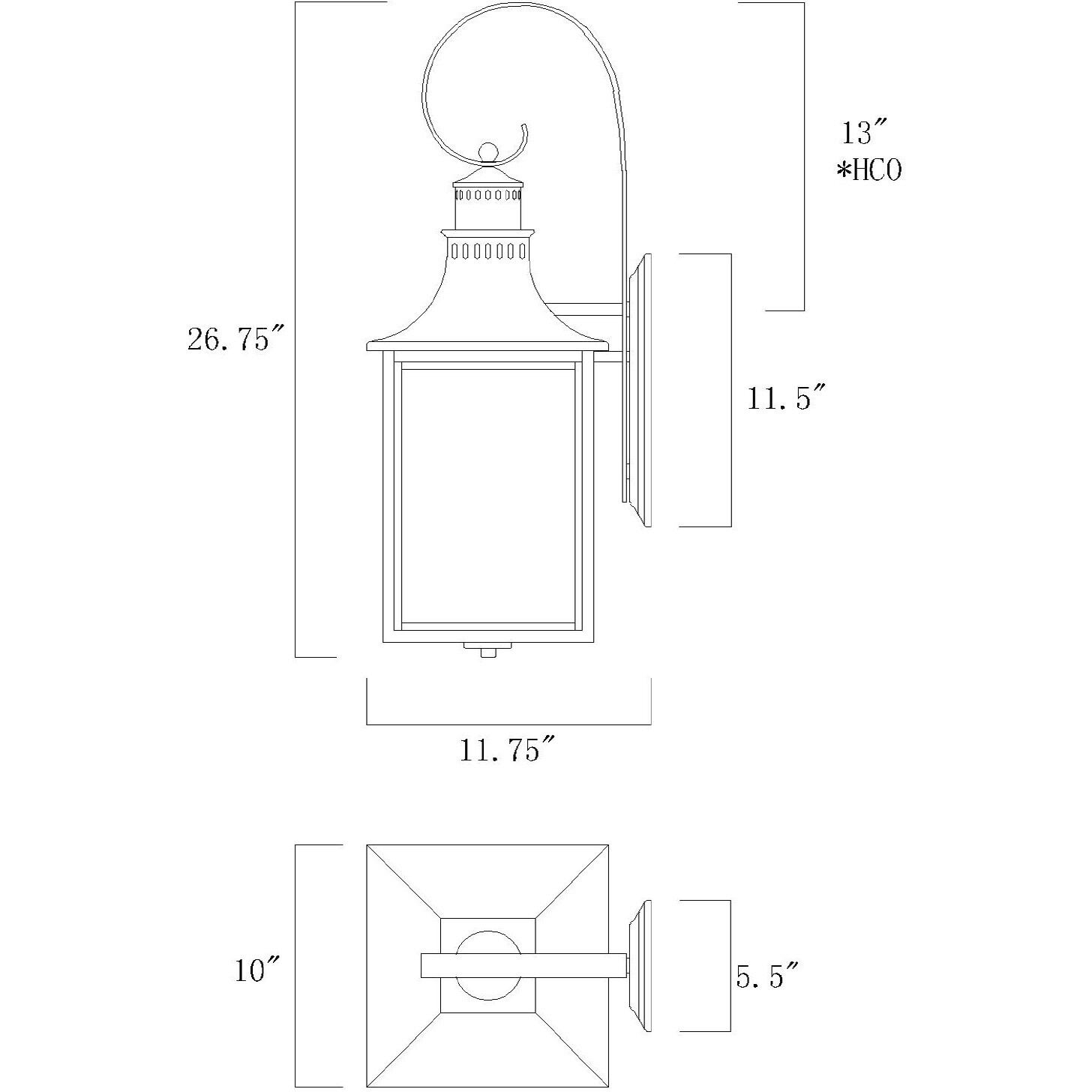 Monte Grande Outdoor Wall Lantern in Slate