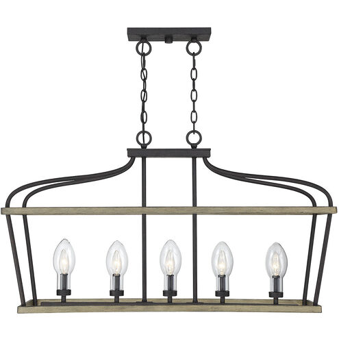 Danbury 5 Light 14 inch Weathervane Outdoor Linear Chandelier