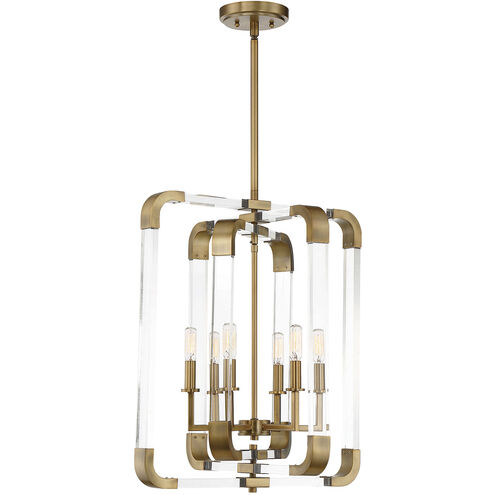 Rotterdam 6 Light 20 inch Warm Brass Pendant Ceiling Light
