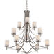 Colton 12 Light 40 inch Satin Nickel Chandelier Ceiling Light