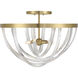 Jennings 4 Light 24 inch Warm Brass Semi-Flush Ceiling Light