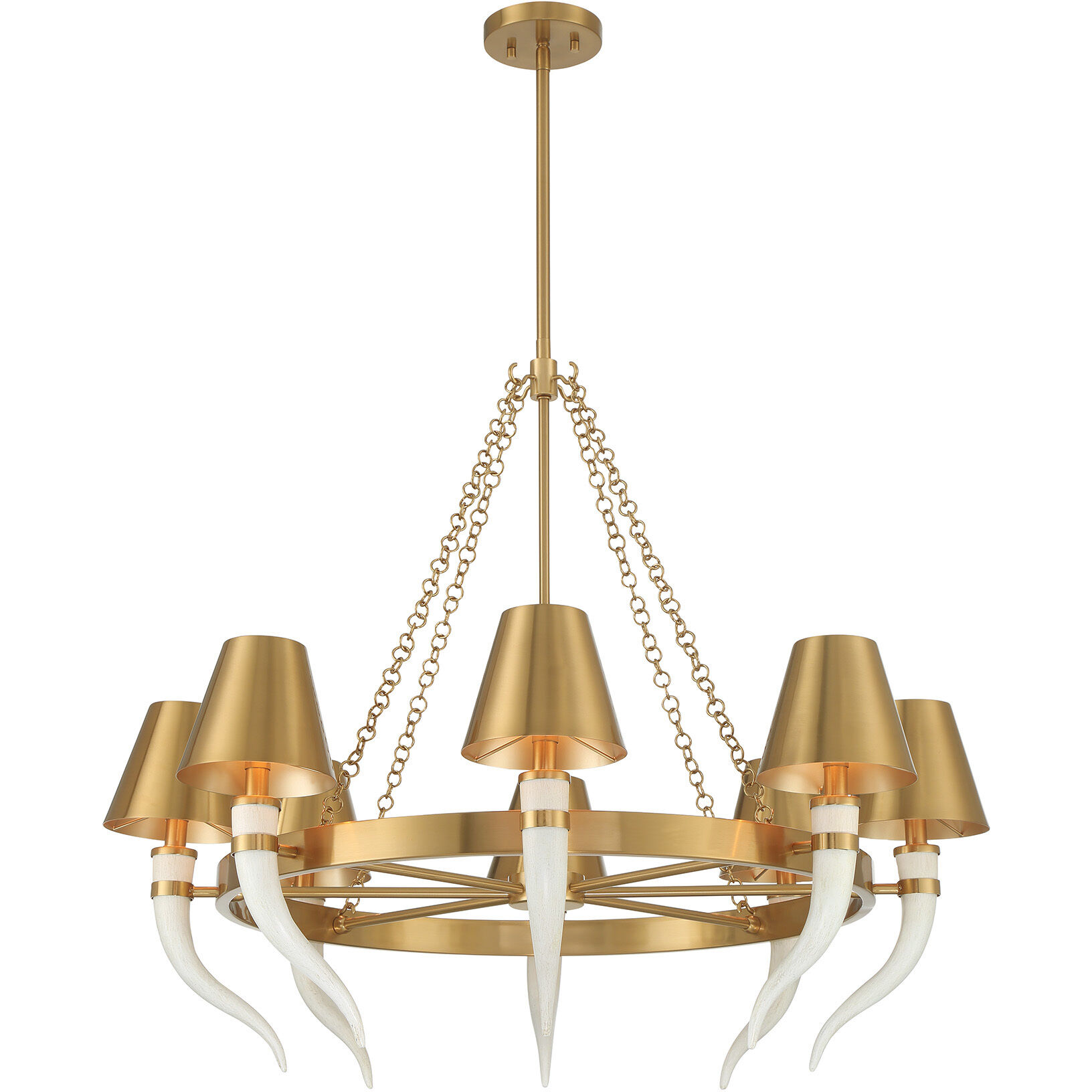 Hearne 8 Light 36 inch Warm Brass Chandelier Ceiling Light