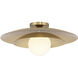 Sherrer 1 Light 20 inch Warm Brass Semi-Flush Ceiling Light