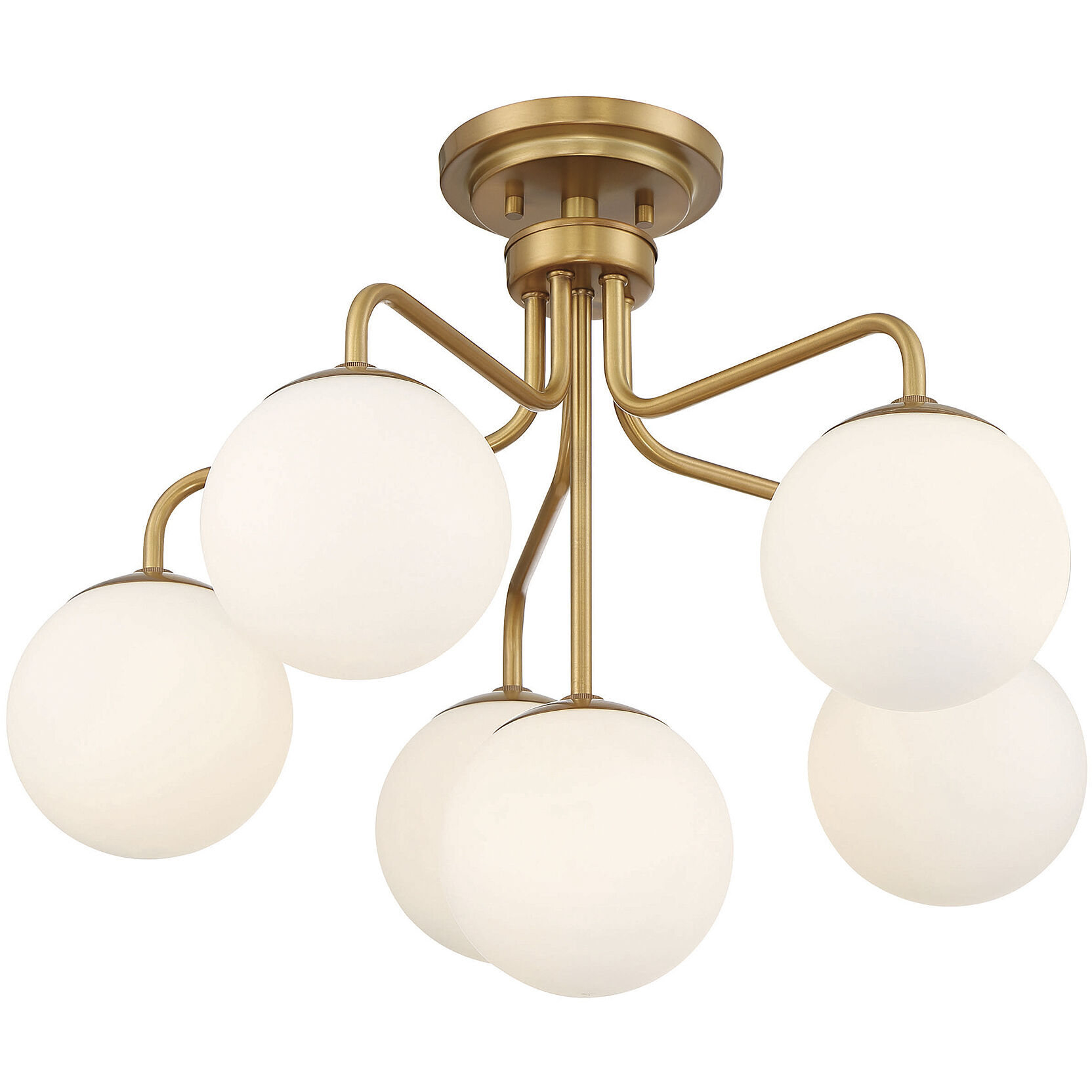 Marco 6 Light 24 inch Warm Brass Semi-Flush Ceiling Light, Essentials