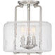 Avalon 3 Light 11.38 inch Satin Nickel Semi-Flush Ceiling Light, Essentials