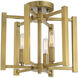 Benson 3 Light 13 inch Warm Brass Semi-Flush Ceiling Light, Essentials