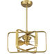 Lynx 14 inch Warm Brass with Gold Blades Fan D'Lier