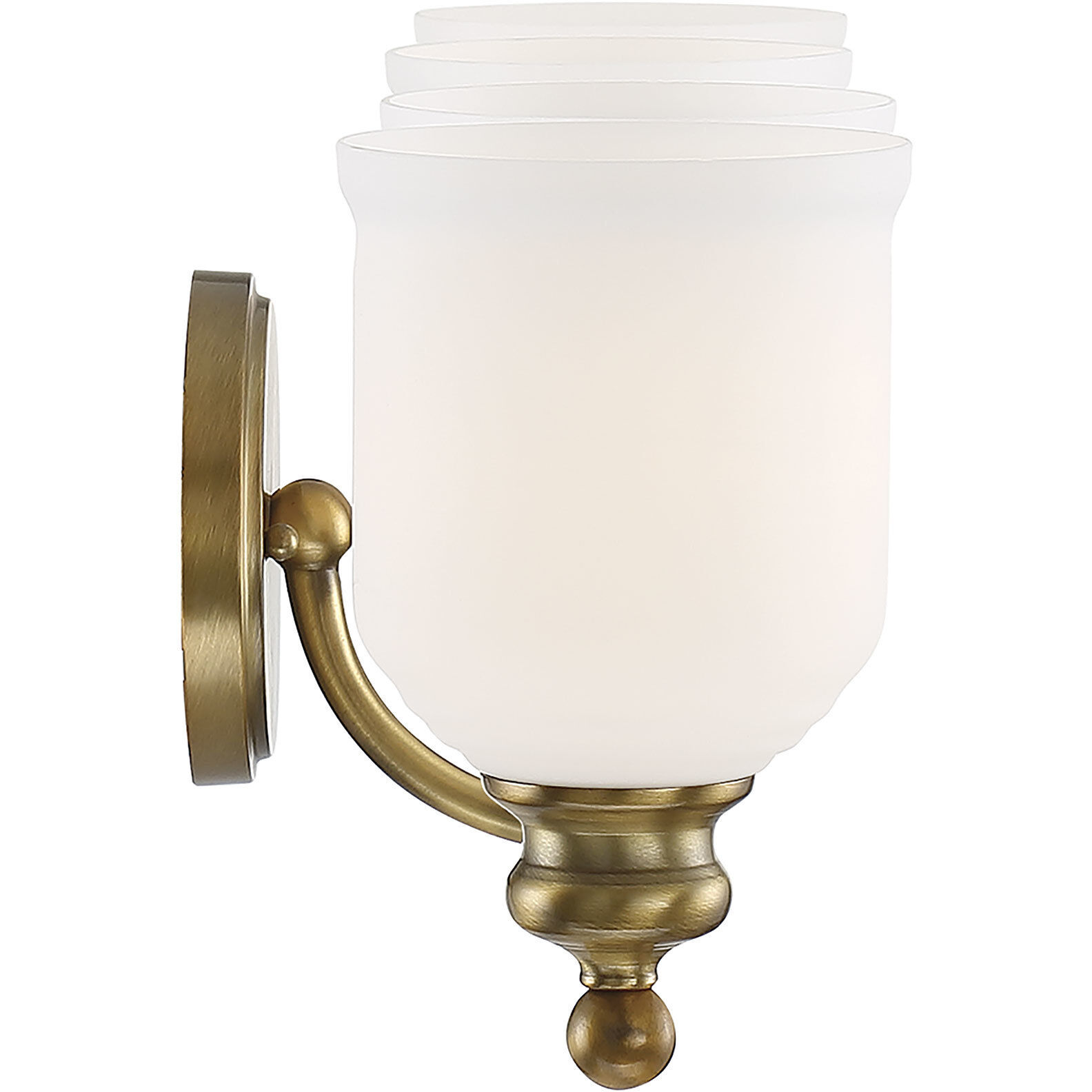 Melrose 4 Light 33.5 inch Warm Brass Bathroom Vanity Light Wall Light, Essentials
