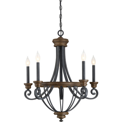 Wickham 5 Light 25 inch Whiskey Wood Chandelier Ceiling Light