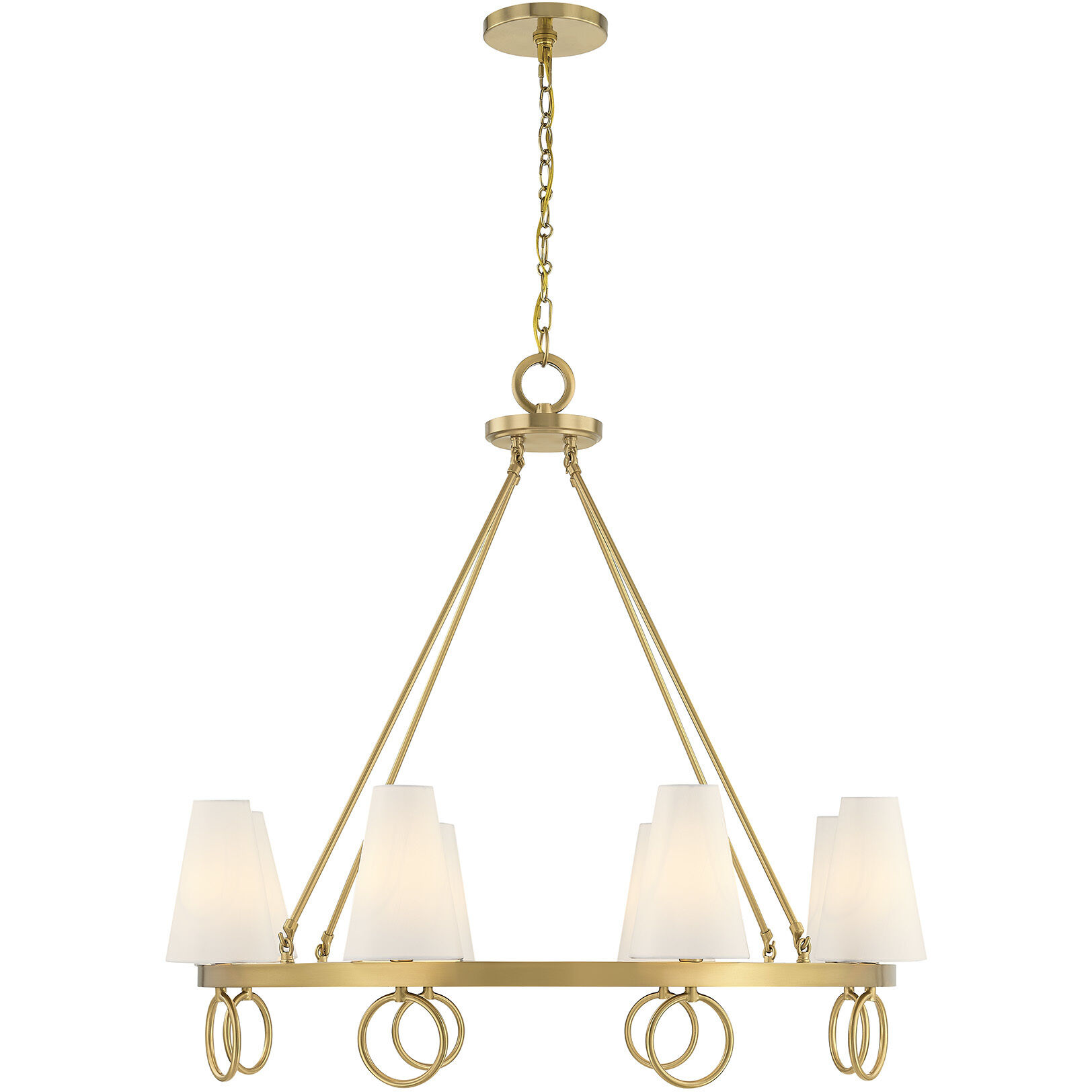Wilkes 8 Light 36 inch Warm Brass Chandelier Ceiling Light