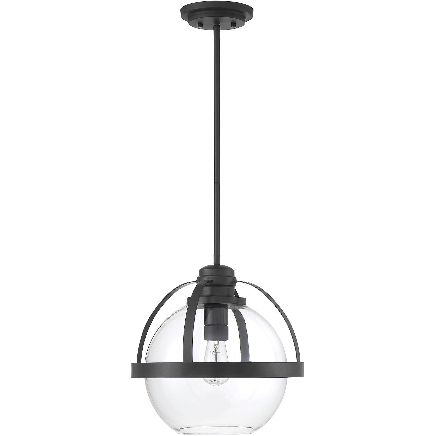 Pendleton 1 Light 14 inch Matte Black Pendant Ceiling Light, Essentials