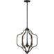 Westwood 3 Light 16 inch Barrelwood with Brass Pendant Ceiling Light