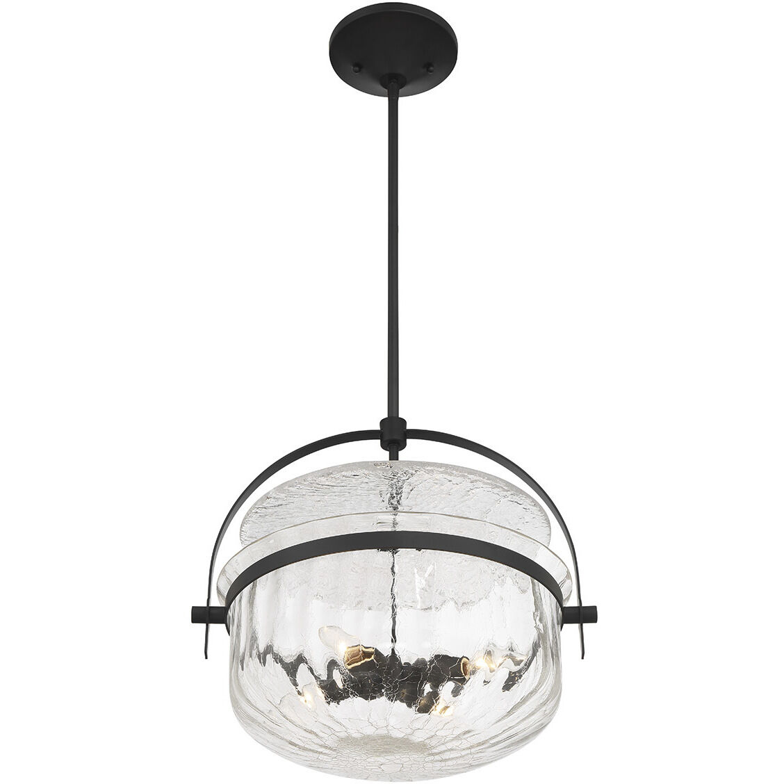 Denmar 4 Light 18 inch Matte Black Covertible SemiFlush Ceiling Light
