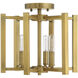 Benson 3 Light 13 inch Warm Brass Semi-Flush Ceiling Light, Essentials