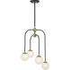 Couplet 4 Light 16 inch Black with Warm Brass Accents Chandelier Ceiling Light