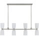 Baldwin 8 Light 44 inch Satin Nickel Linear Chandelier Ceiling Light, Essentials