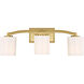 Whitney 3 Light 24 inch Warm Brass Bathroom Vanity Light Wall Light