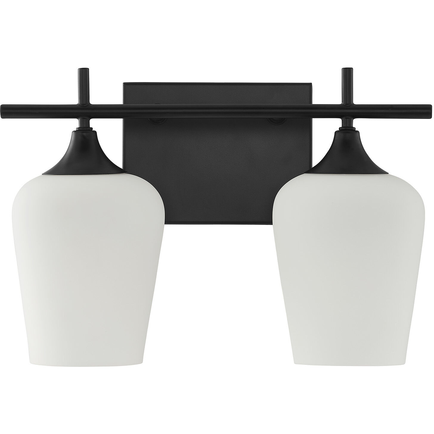 Octave 2 Light 13.75 inch Matte Black Bathroom Vanity Light Wall Light, Essentials
