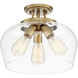 Octave 3 Light 13 inch Warm Brass Semi-Flush Ceiling Light, Essentials