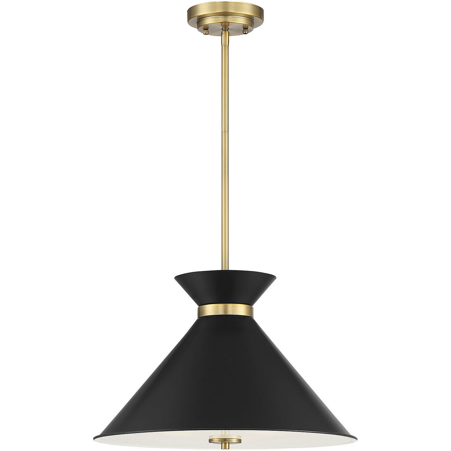 Lamar 3 Light 18 inch Black with Warm Brass Accents Pendant Ceiling Light