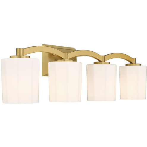 Whitney 4 Light 33 inch Warm Brass Bathroom Vanity Light Wall Light
