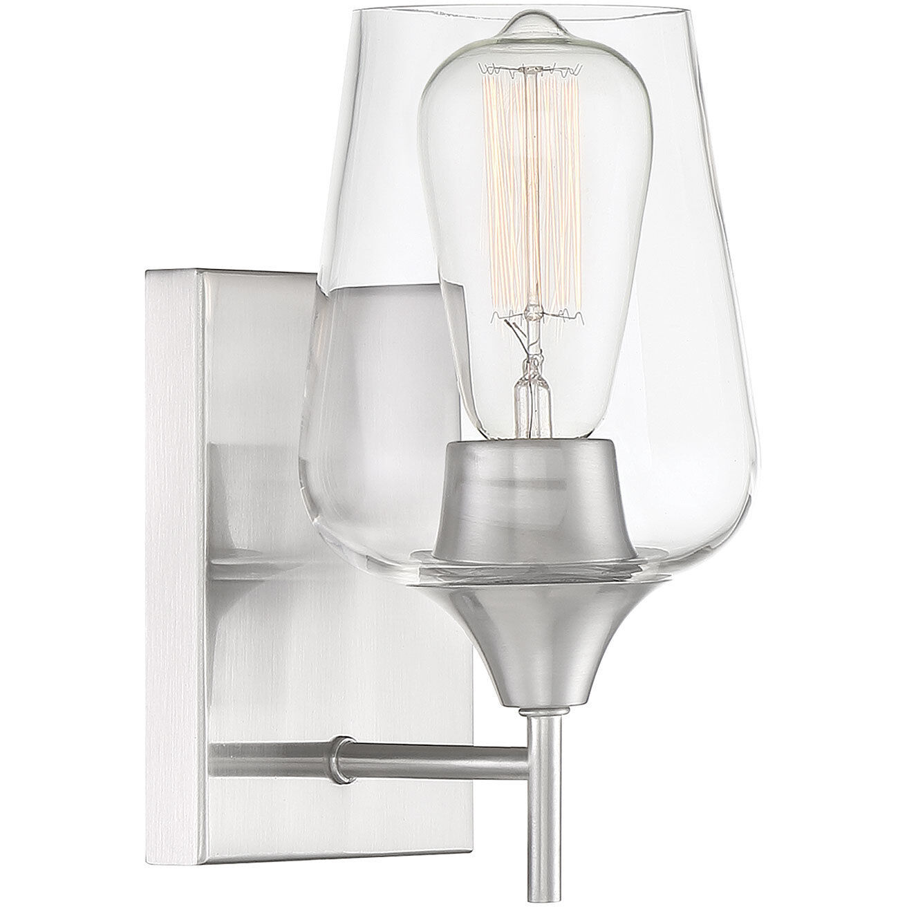 Octave 1 Light 5 inch Satin Nickel Wall Sconce Wall Light, Essentials