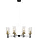 Marcello 8 Light 28 inch Black with Warm Brass Accents Chandelier Ceiling Light