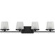 Klein 4 Light 33 inch Matte Black Bathroom Vanity Light Wall Light, Lighting One