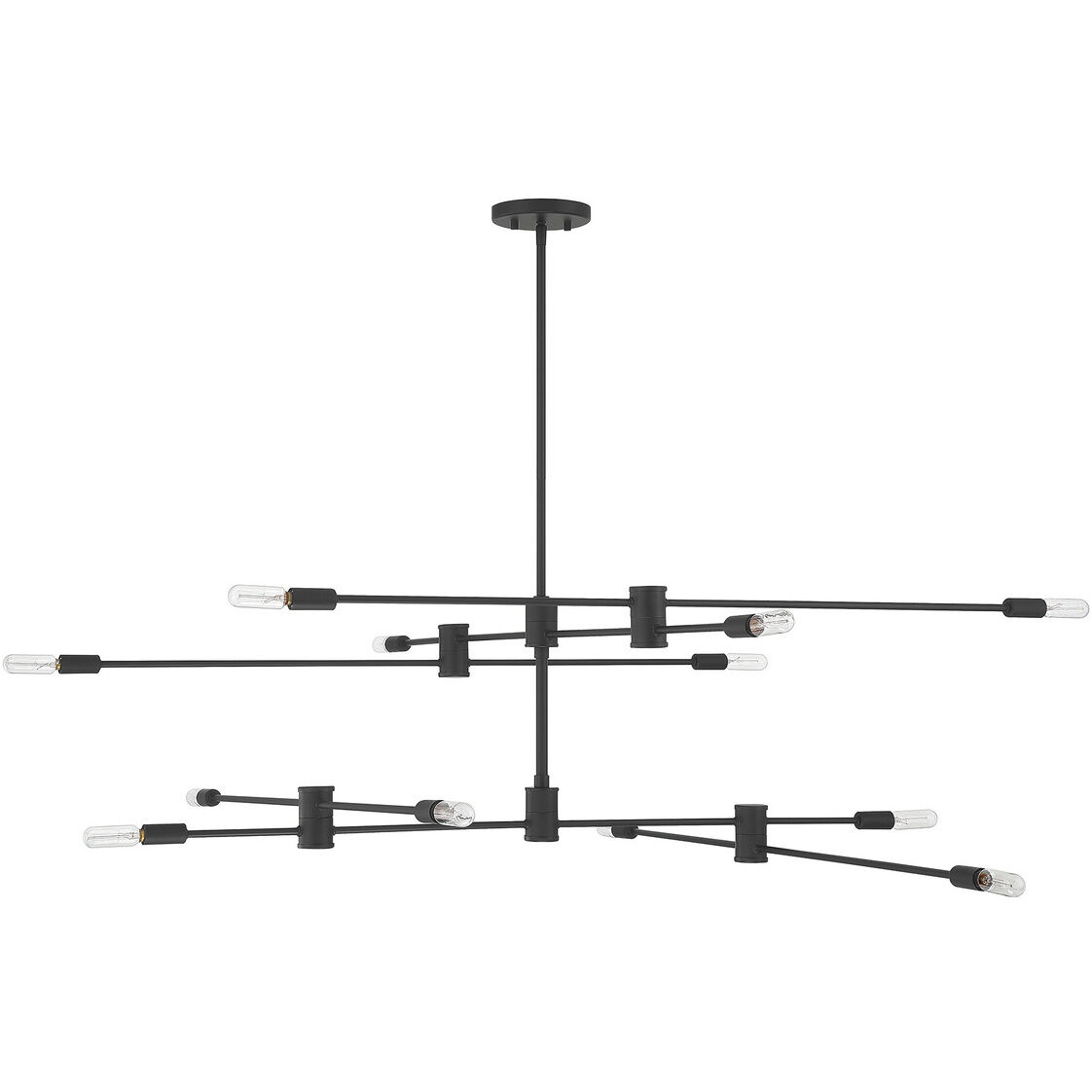 Lyrique 12 Light 54.25 inch Matte Black Chandelier Ceiling Light
