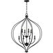 Orchid 8 Light 32 inch Matte Black Pendant Ceiling Light, Lighting One
