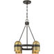 Andover 4 Light 20 inch Mediterranean Bronze and Riviera Brass Chandelier Ceiling Light