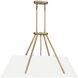 Newport 6 Light 42 inch Warm Brass Linear Chandelier Ceiling Light, Essentials