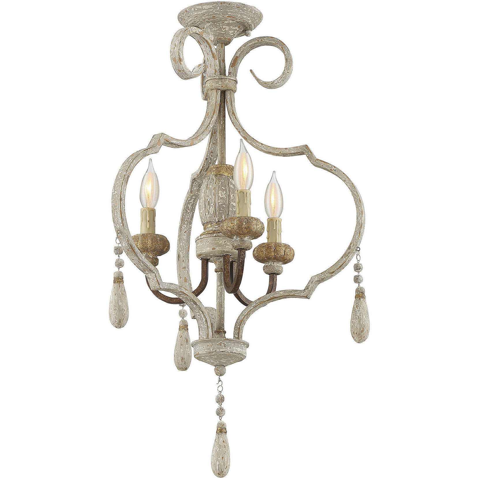 Dauphin 3 Light 18.75 inch Avignon Convertible Semi-Flush or Pendant Ceiling Light