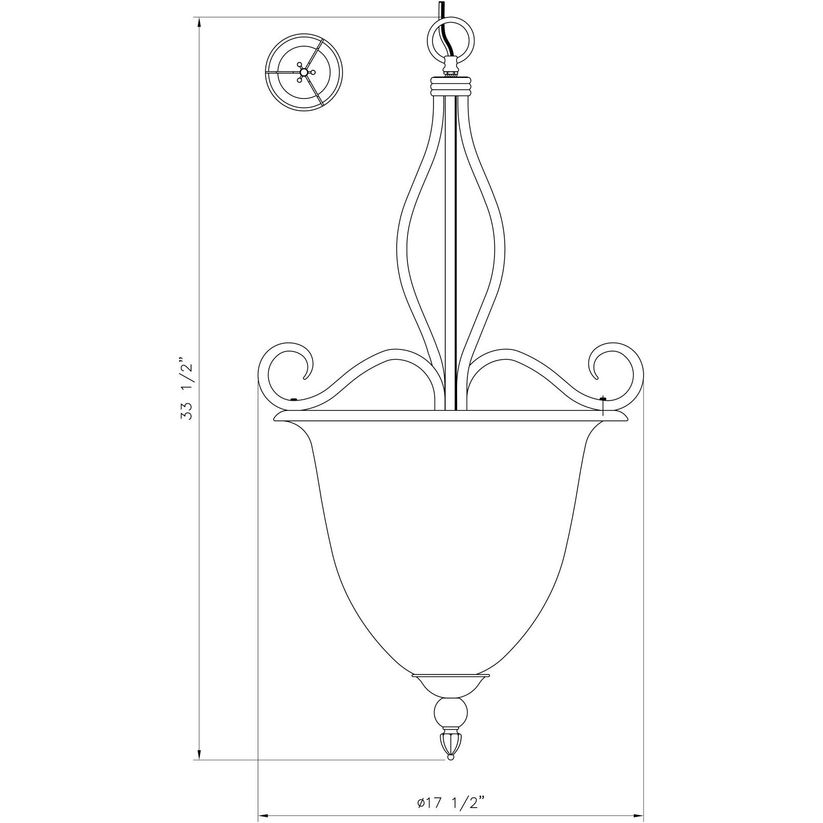 Polar 4 Light 17.5 inch Pewter Pendant Ceiling Light