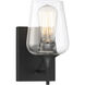 Octave 1 Light 5 inch Black Wall Sconce Wall Light, Essentials