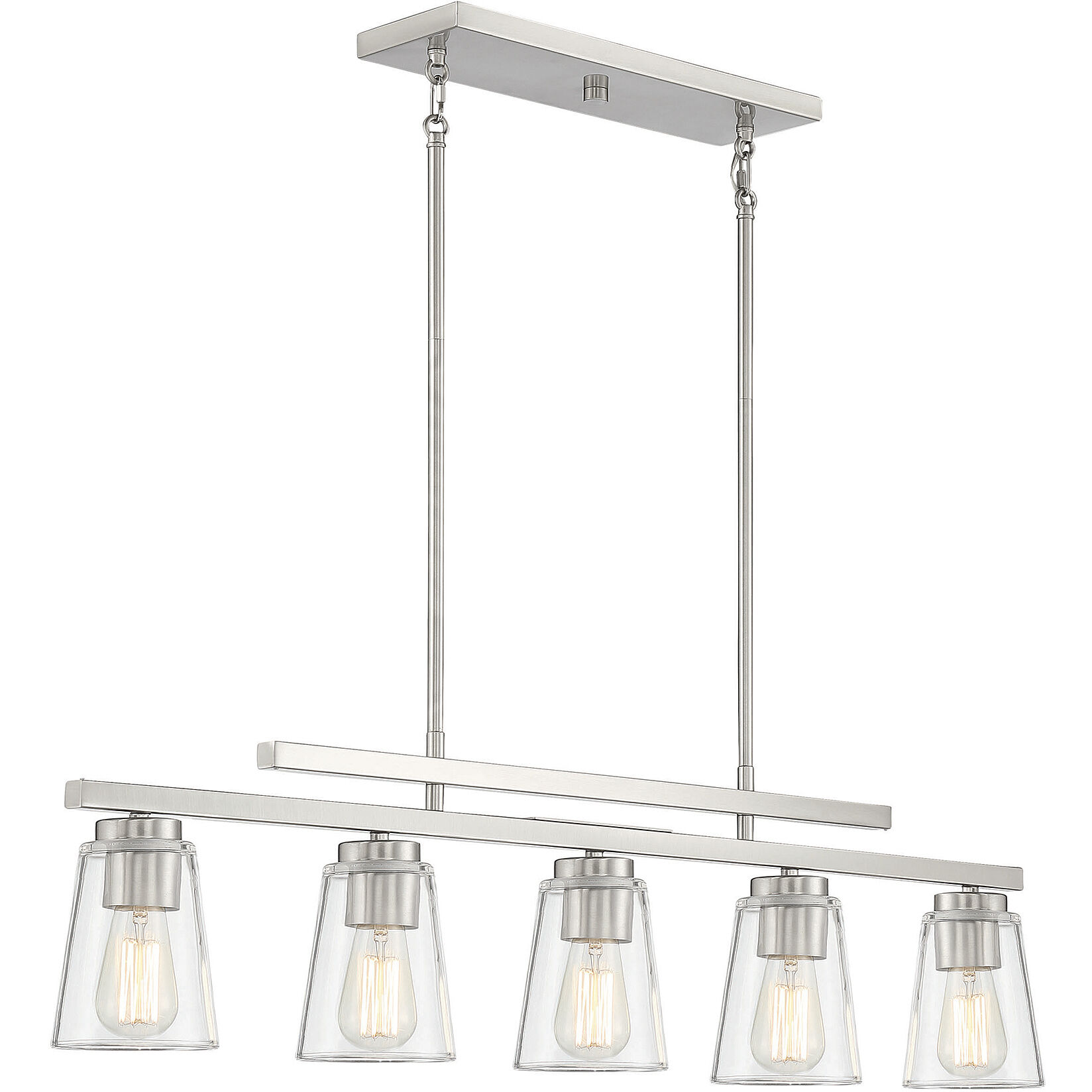 Calhoun 5 Light 40 inch Satin Nickel Linear Chandelier Ceiling Light, Essentials