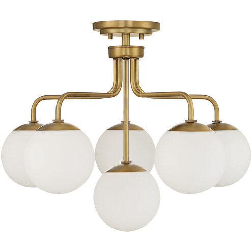 Marco 6 Light 24 inch Warm Brass Semi-Flush Ceiling Light, Essentials