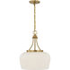 Octave 3 Light 15 inch Warm Brass Pendant Ceiling Light, Essentials