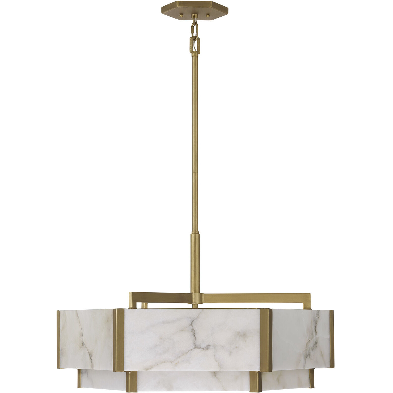 Orleans 6 Light 24.28 inch Distressed Gold Pendant Ceiling Light